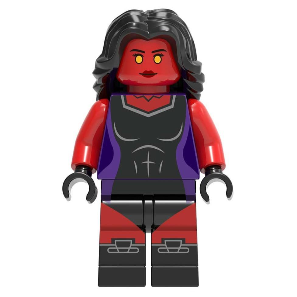 Red She-Hulk Custom Marvel Superhero Minifigure.