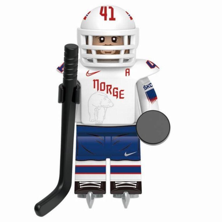 Norwegian National Ice Hockey Team Player Custom Minifigure.