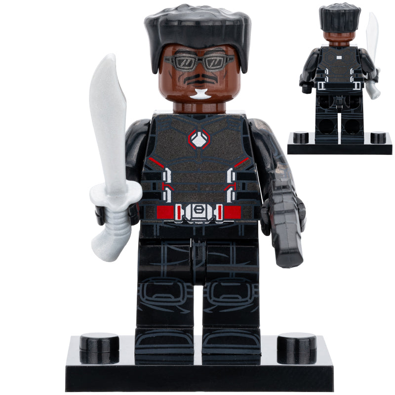 Blade (Wesley Snipes) Custom Marvel Superhero Minifigure.