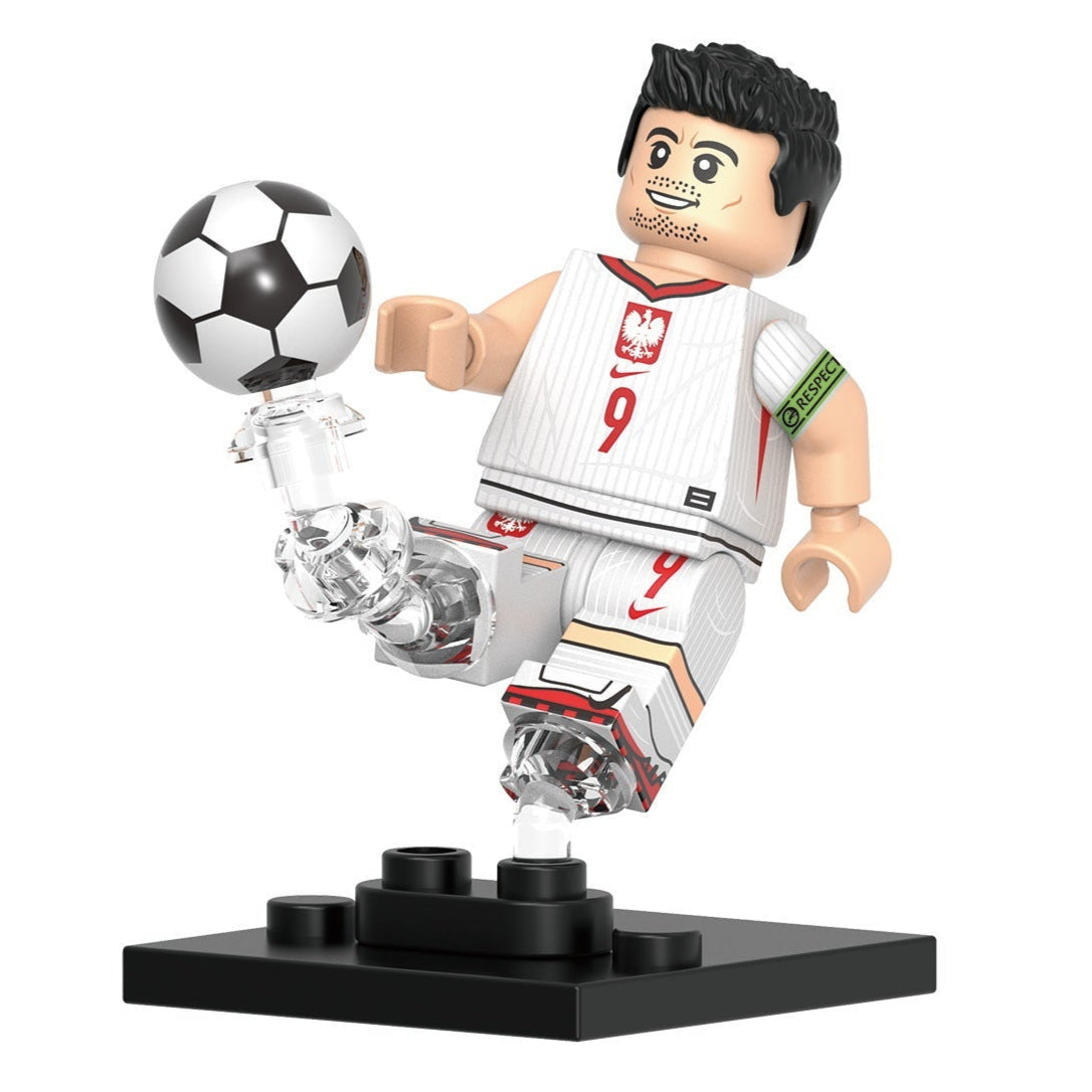 Robert Lewandowski (Poland) Custom Football Player Minifigure.