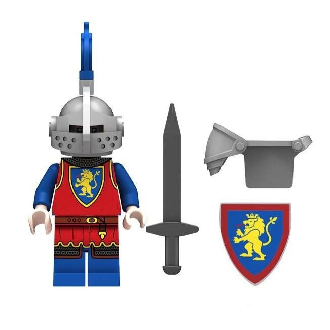 Red Lion Medieval Knight Custom Soldier Minifigure.