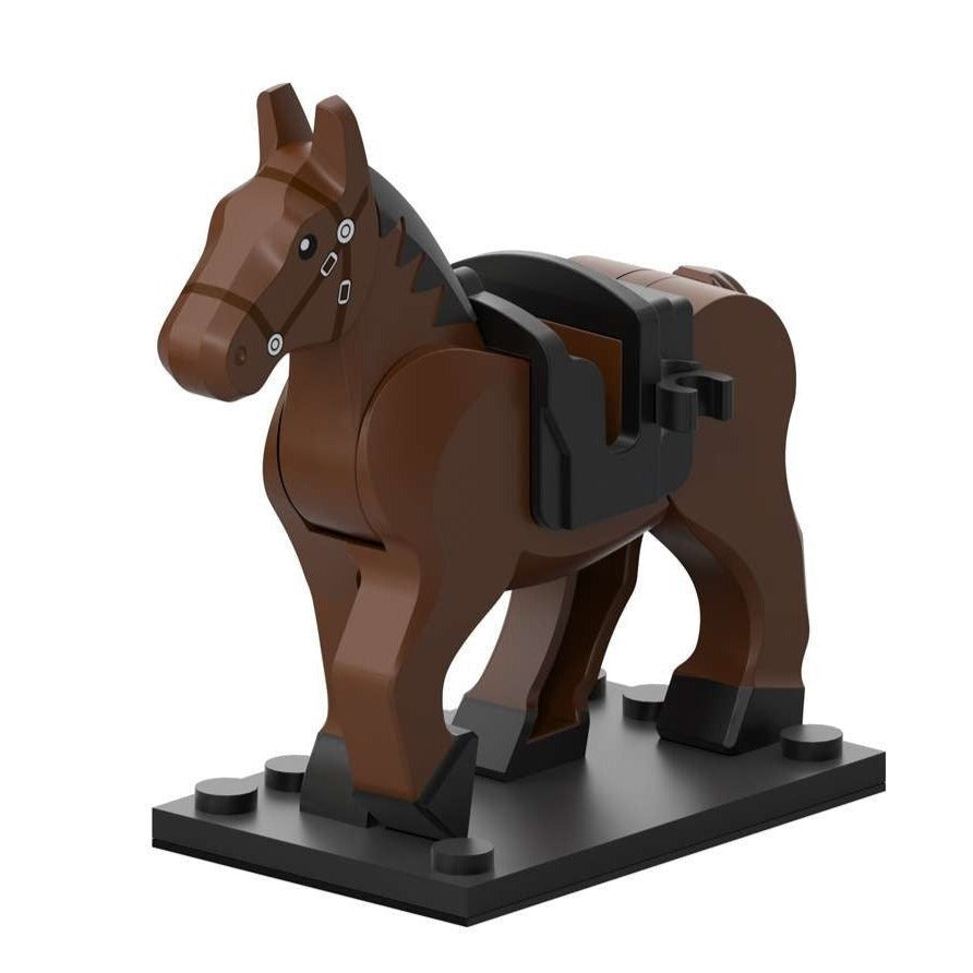 Military War Horse (Brown) Custom Minifigure.