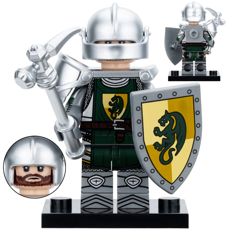 Medieval Green Dragon Knight Custom Military Minifigure.