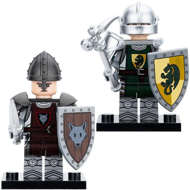 2 x Medieval Knights Custom Military Minifigure.