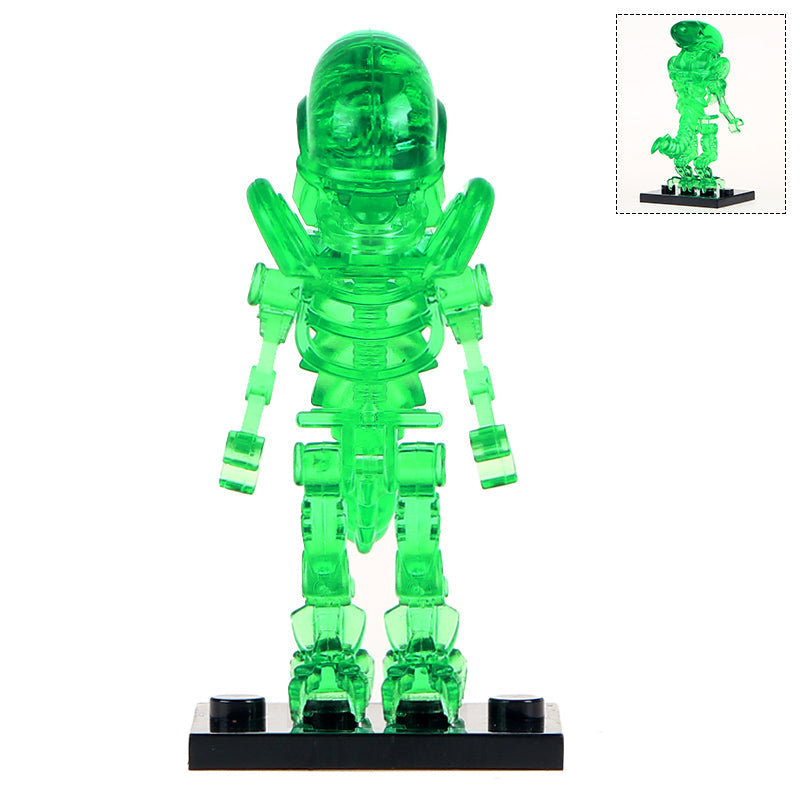 Transparent Green Alien Xenomorph Custom Minifigure.