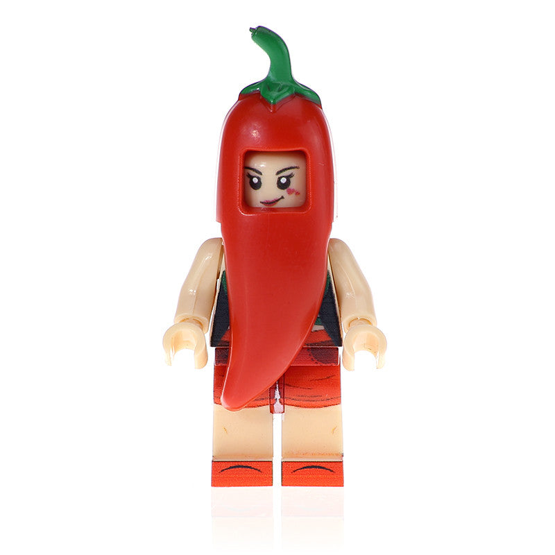 Cheeky Chilli Outfit Mascot Food Minifigure.