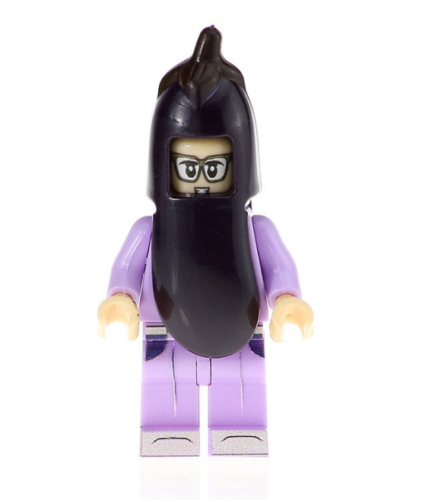 Eggplant Aubergine Outfit Mascot Emoji Food Minifigure.