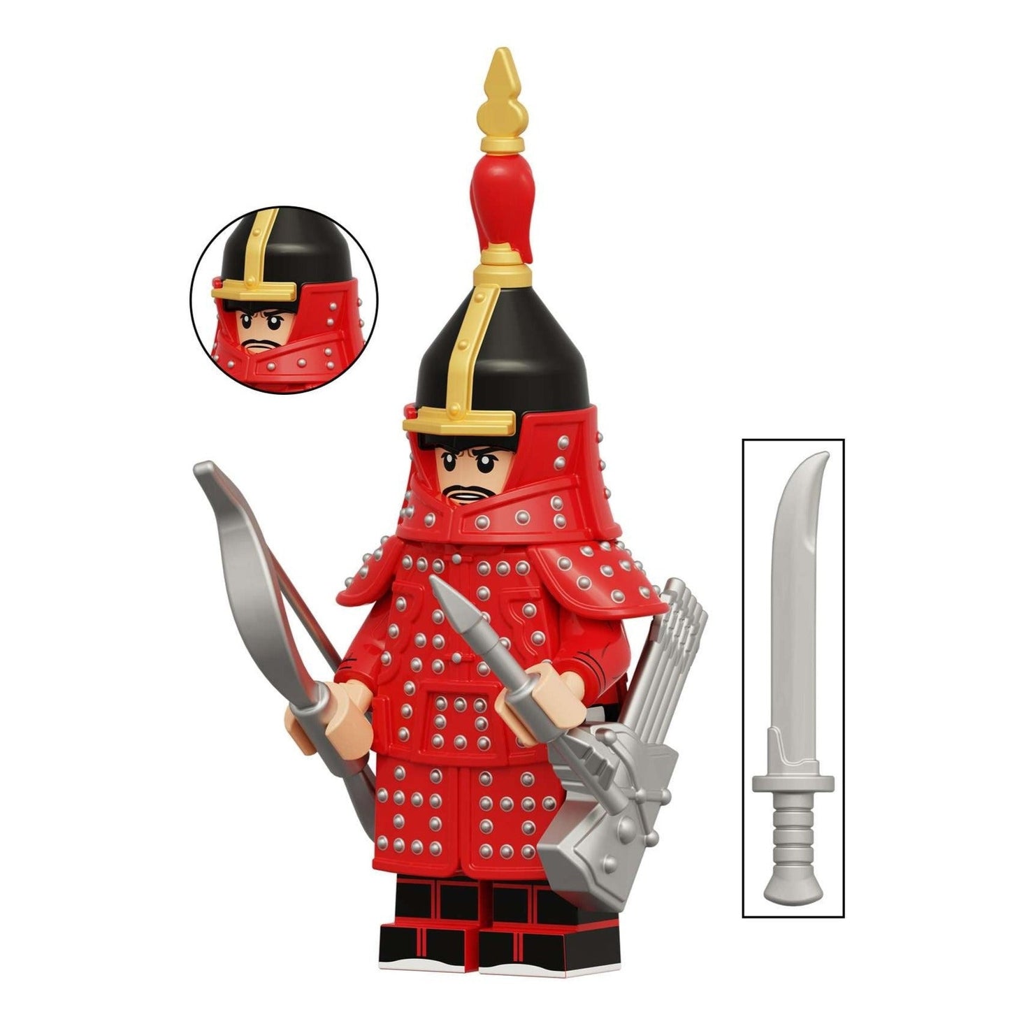 Plain Red Banner Manchu Eight Banners Army Minifigure.
