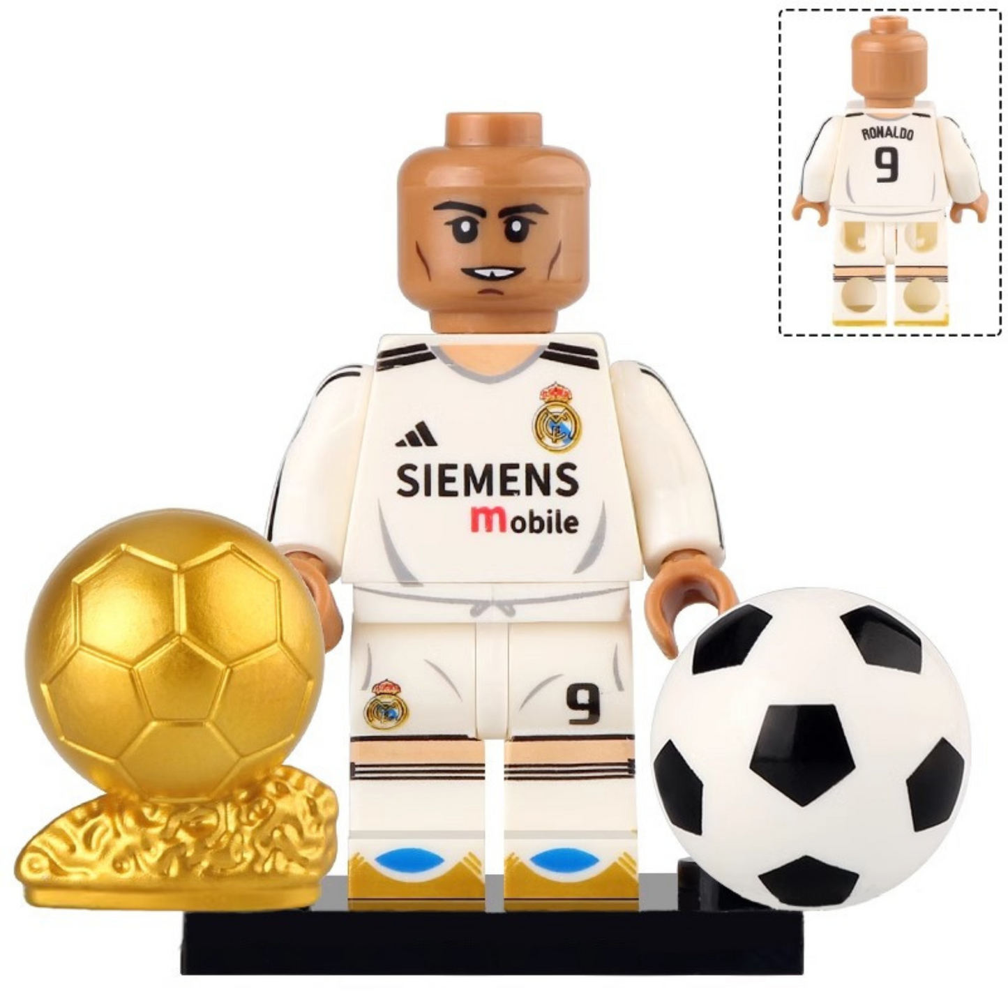 Ronaldo Nazário Custom Minifigure Football Legend.