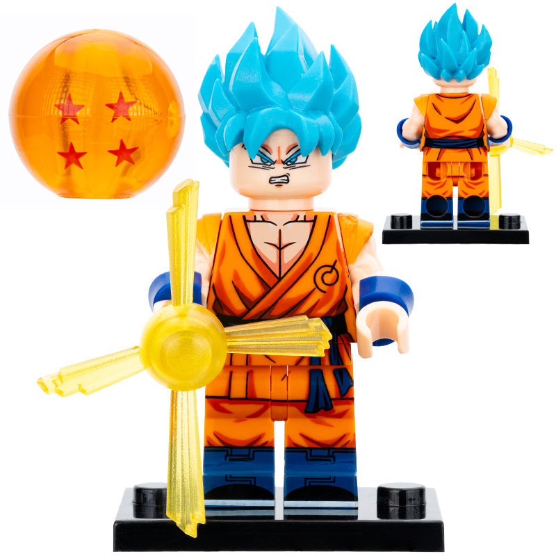 Son Goku Super Saiyan Blue from Dragon Ball Z Custom Minifigure.