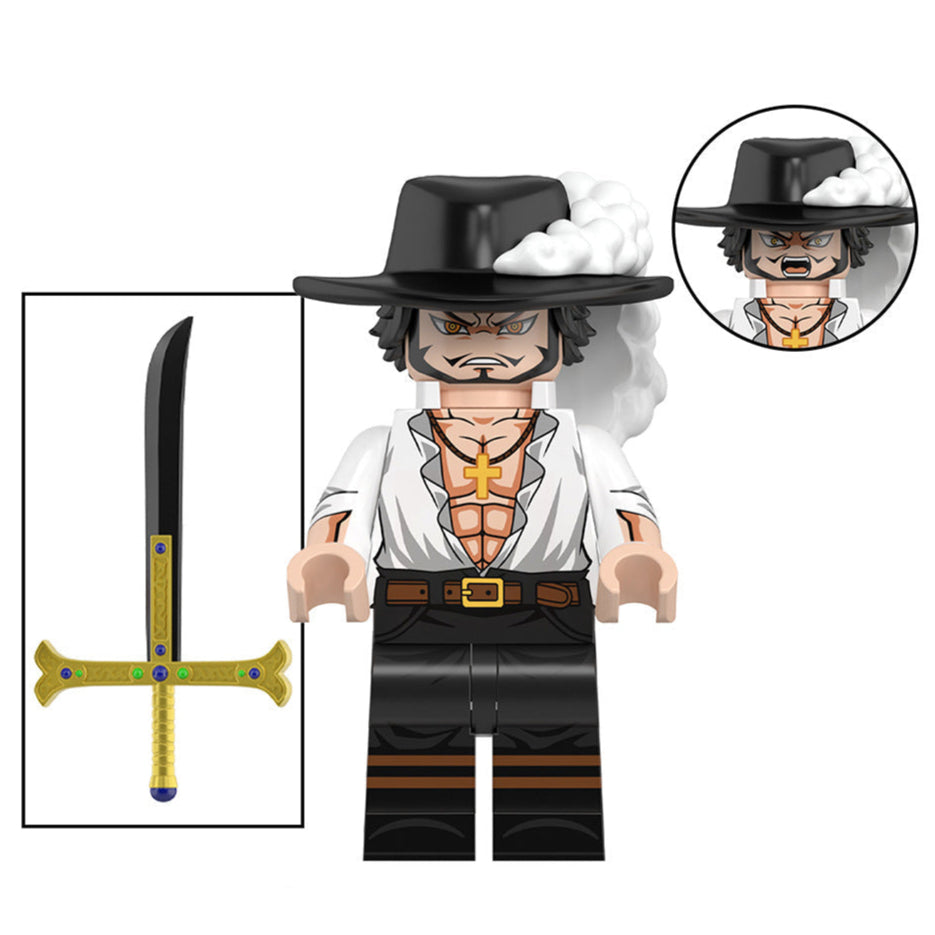 Dracule Mihawk Custom One Piece Anime Minifigure.