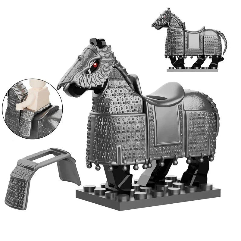 Medieval Armored Warhorse Custom Minifigure.