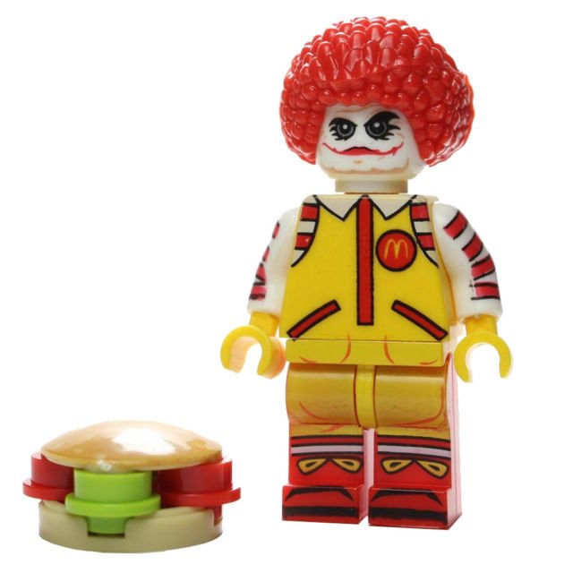 Joker X Ronald McDonald Fast Food Clown Minifigure.