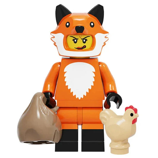 Fox Costume Girl Custom Collectable Series Minifigure