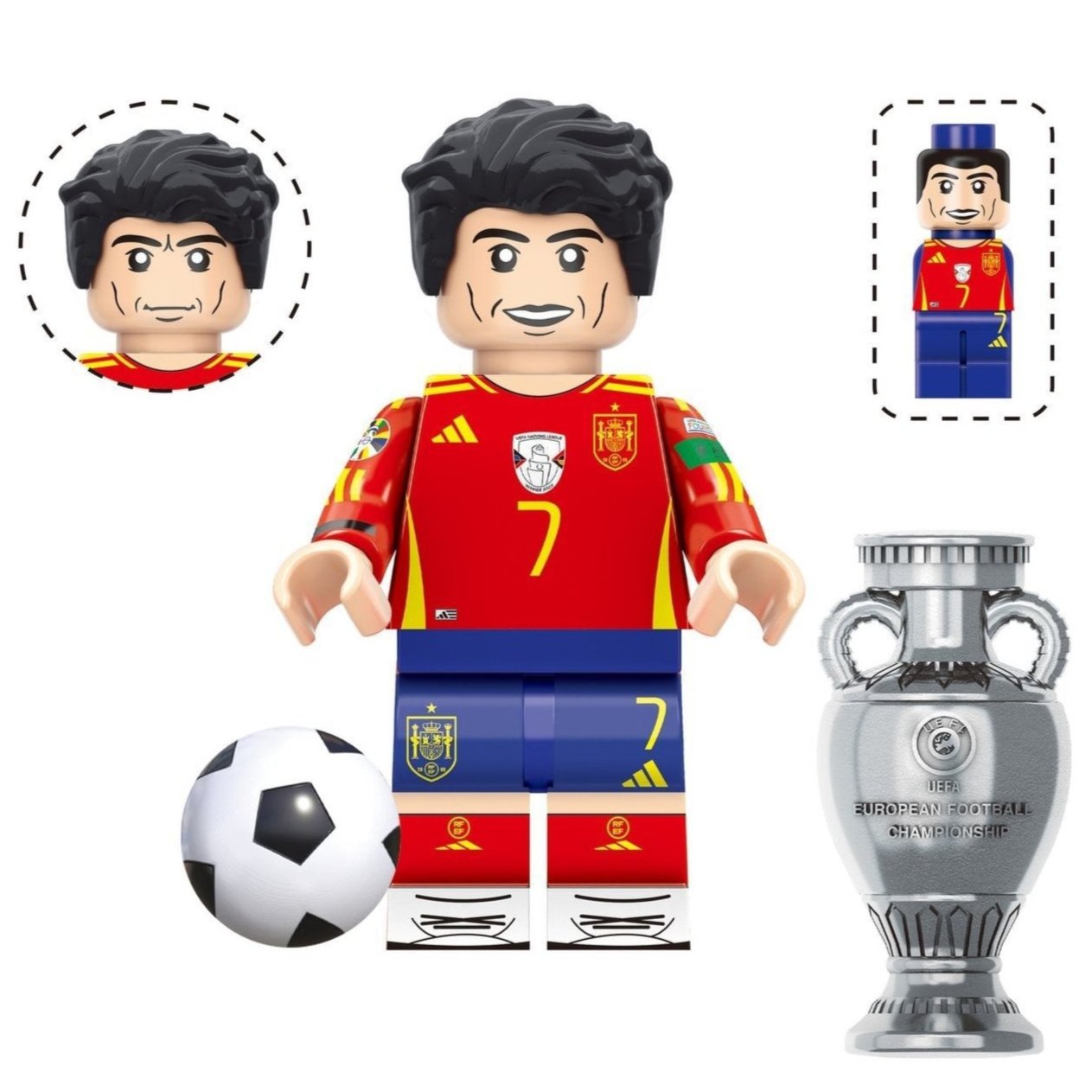 Alvaro Morata (Spain) Custom Football Player Minifigure