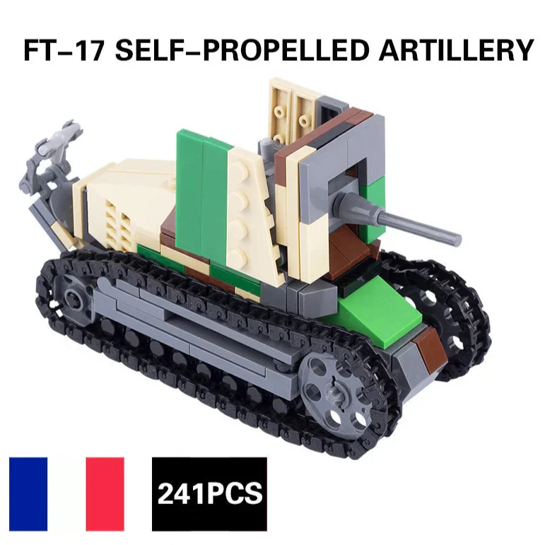 Véhicule d'artillerie automoteur Renault FT-17, modèle militaire personnalisé