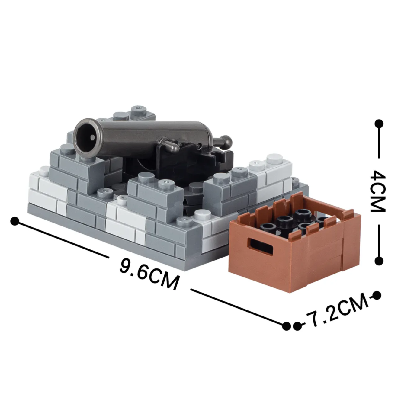 Ensemble de MOC militaire personnalisé pour base de canon fortifiée en pierre d'artillerie militaire