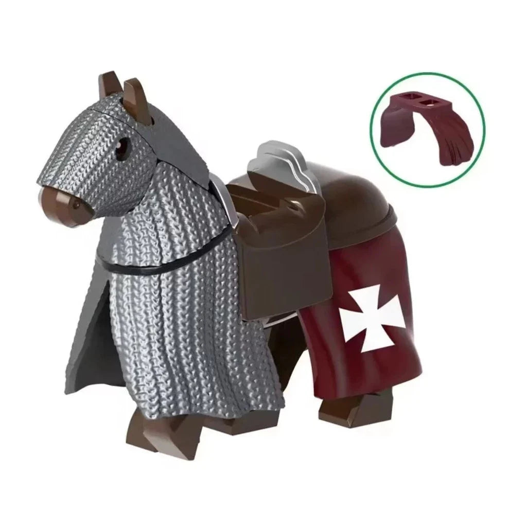 Knight of Tripoli Armored Warhorse Custom Crusade Minifigure.