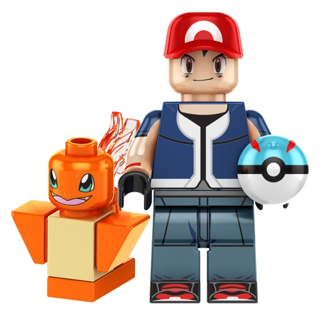 Ash Ketchum with Charmander Pokemon Minifigure