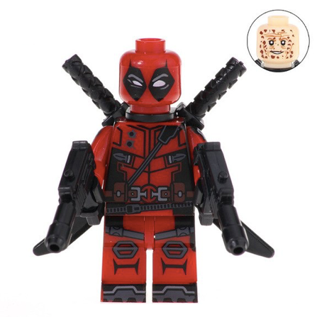 Deadpool Custom Marvel Superhero Minifigure with Swords