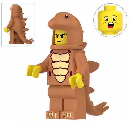 Figurine personnalisée de stégosaure brun costumé