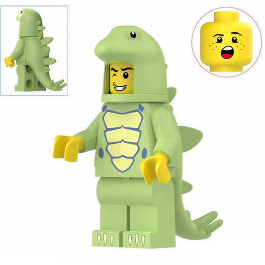 Figurine personnalisée de stégosaure vert costumé