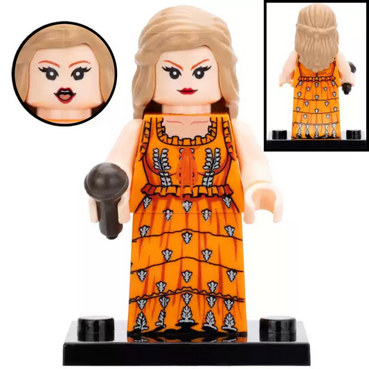 Taylor Swift Orange Dress Custom Musician Minifigure