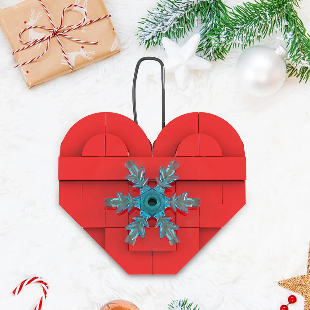 Décoration de Noël en forme de cœur, ornement MOC