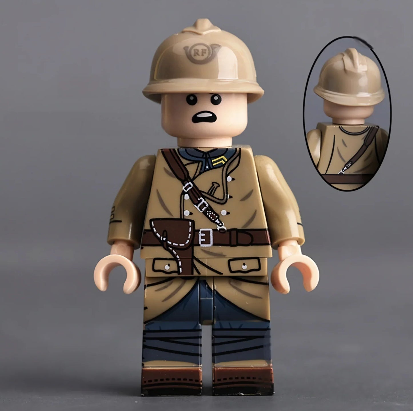 WW2 Free French Army Lieutenant Soldier Custom Minifigure