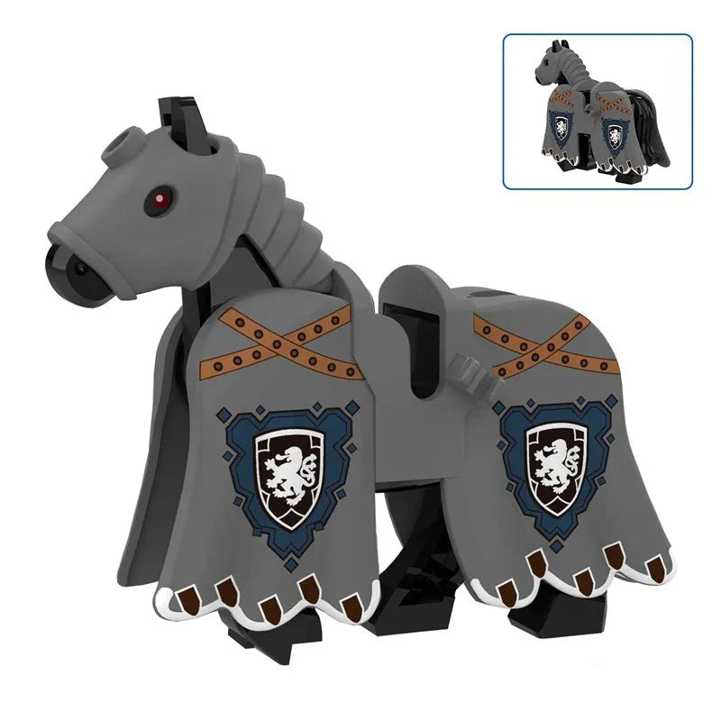 Medieval Grey Warhorse Custom Minifigure