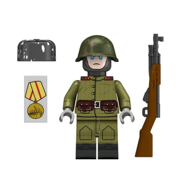 World War II Soviet infantry Soldier (SKS) Custom Military Minifigure