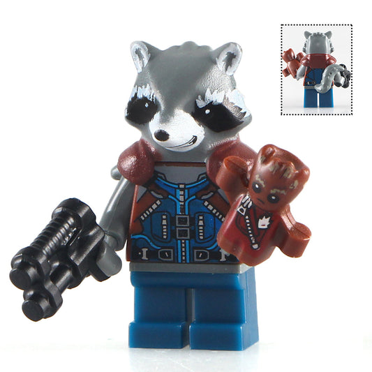 Rocket Raccoon with Baby Groot Custom Marvel Superhero Minifigure Guardians of the Galaxy