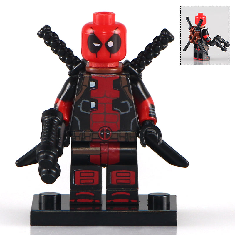 Deadpool Superhero Minifigure with Brown backpack holder v3