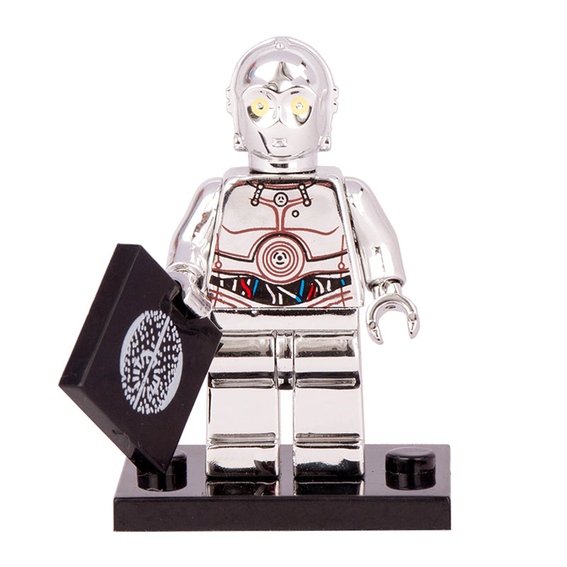 Silver Chrome TC-14 Droid custom Star Wars Minifigure