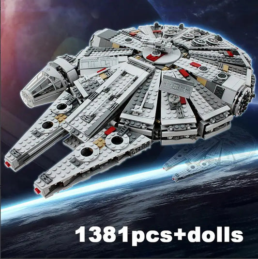 New Spaceship Bricks Stars Fighter Space For Millennium  Set Falcon Ship 75105 Model Building Blocks Kit Toys For Children