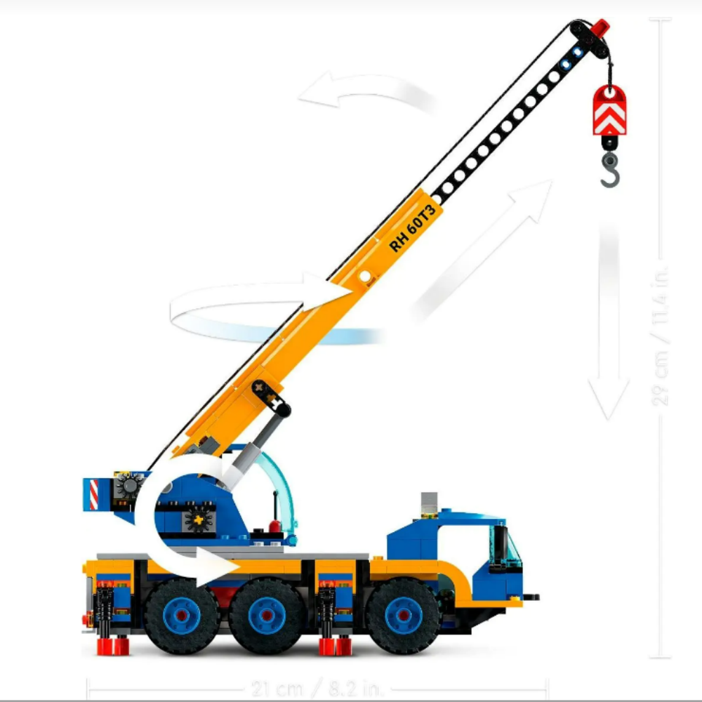 Mobile Crane Building Blocks Set – 60324 Technic-Compatible City Construction Vehicle Kit with 340 Pieces for Kids & Gifts.