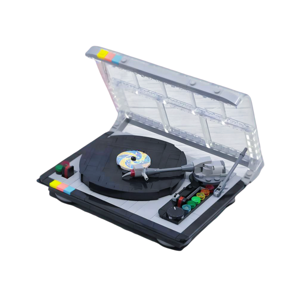 Retro Record Machine Building Set – 40699 Classic Festival Puzzle Block Set – Technic-Compatible Toy for DIY Gifts.