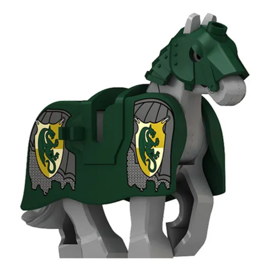 Medieval Green Dragon Warhorse Custom Military Minifigure