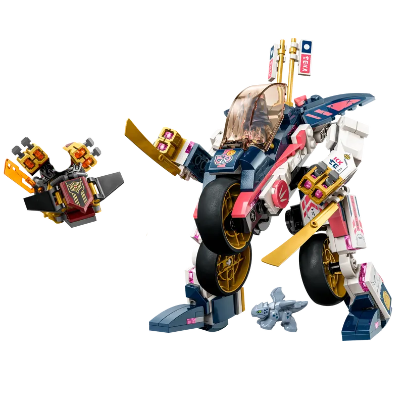 Ninja Series Sora's Transforming Mech Bike Racer Building Set – 71792 Compatible Bricks Set.