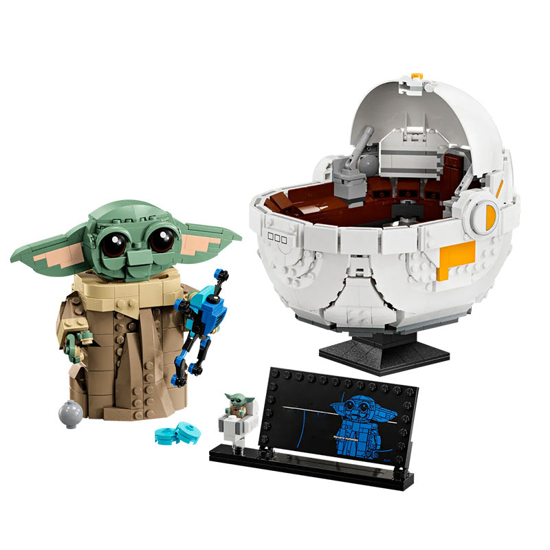 Grogu with Hover Stroller Building Set – 75403 Compatible 1048-Piece Cartoon Series Model Set.