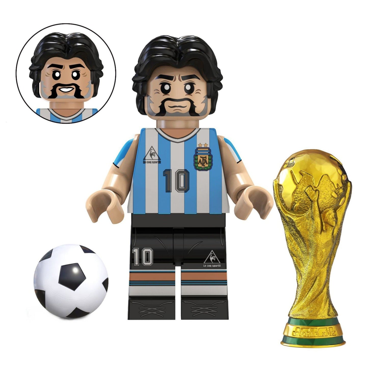 Diego Maradona Custom Football Legend Minifigure