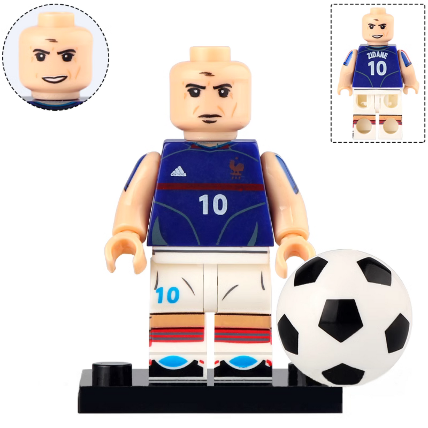 Zinedine Zidane Football Legend Custom Minifigure