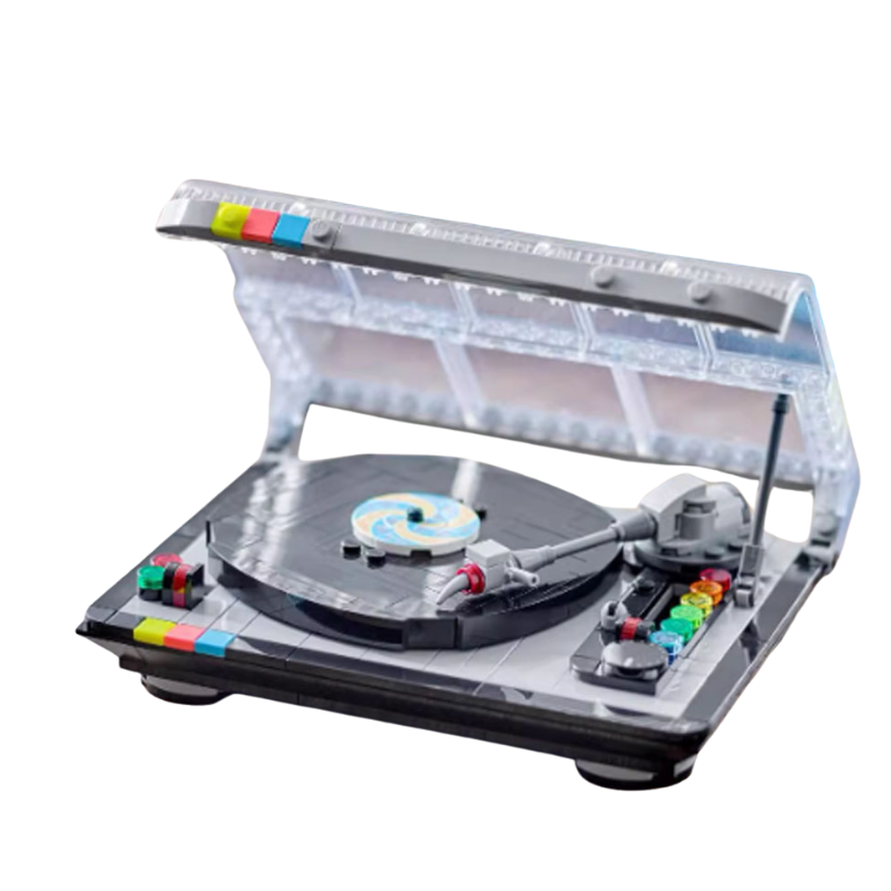 Retro Record Machine Building Set – 40699 Classic Festival Puzzle Block Set – Technic-Compatible Toy for DIY Gifts.