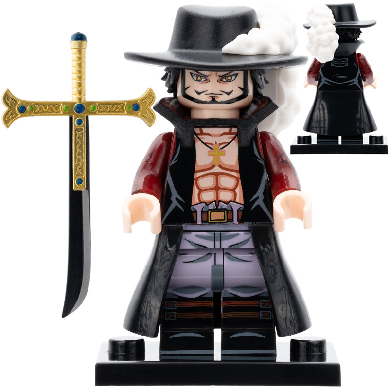 Dracule Mihawk Custom One Piece Anime Minifigure