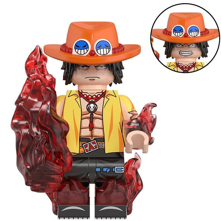 Portgas D. Ace Custom One Piece Anime Minifigure