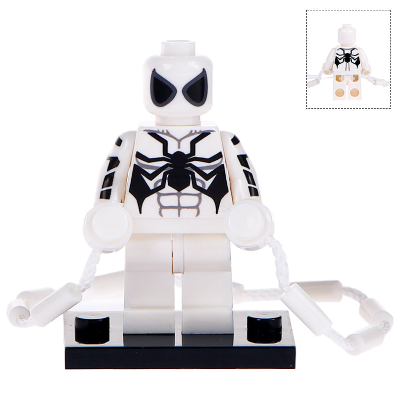 White Spider-Man Custom Marvel Superhero Minifigure