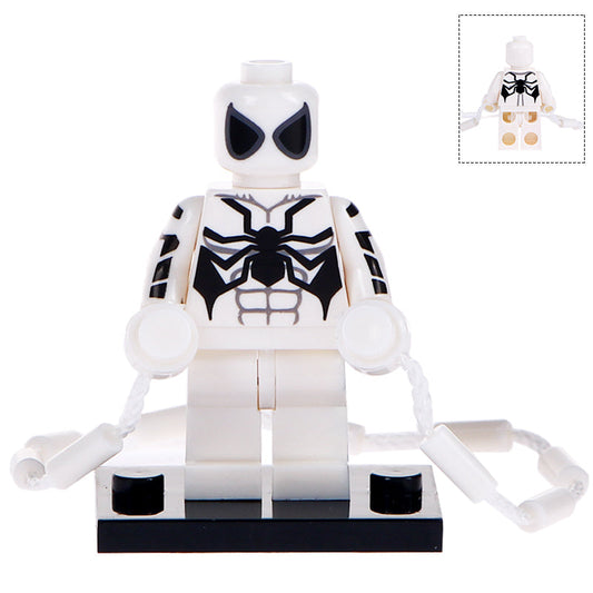 White Spider-Man Custom Marvel Superhero Minifigure