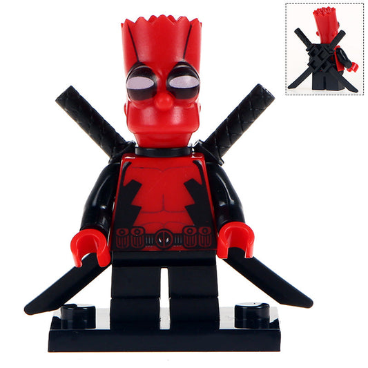 Deadpool Bart Simpson Custom Marvel Superhero Minifigure