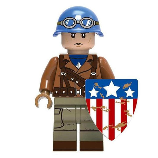 Captain America (First Avenger) Custom Marvel Superhero Minifigure