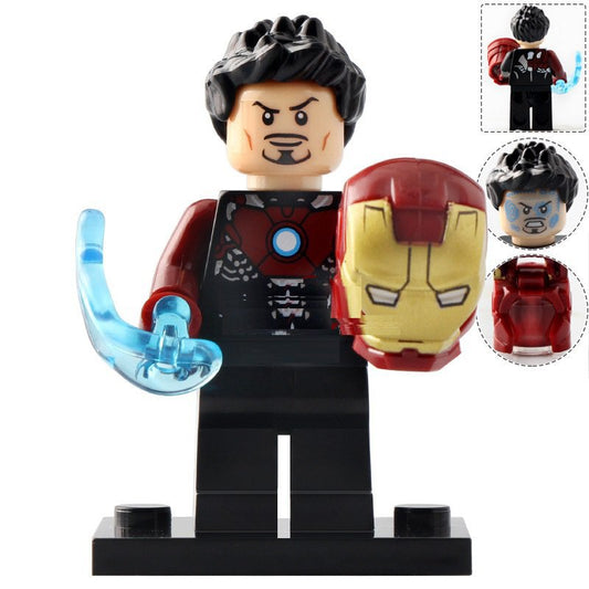 Tony Stark Mid Suit-Up (Iron Man) Custom Marvel Superhero Minifigure